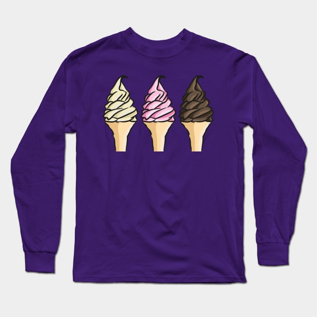 Neapolitan Icecreams Long Sleeve T-Shirt by Lauramazing